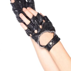 svarta orm mönstrade handskar
