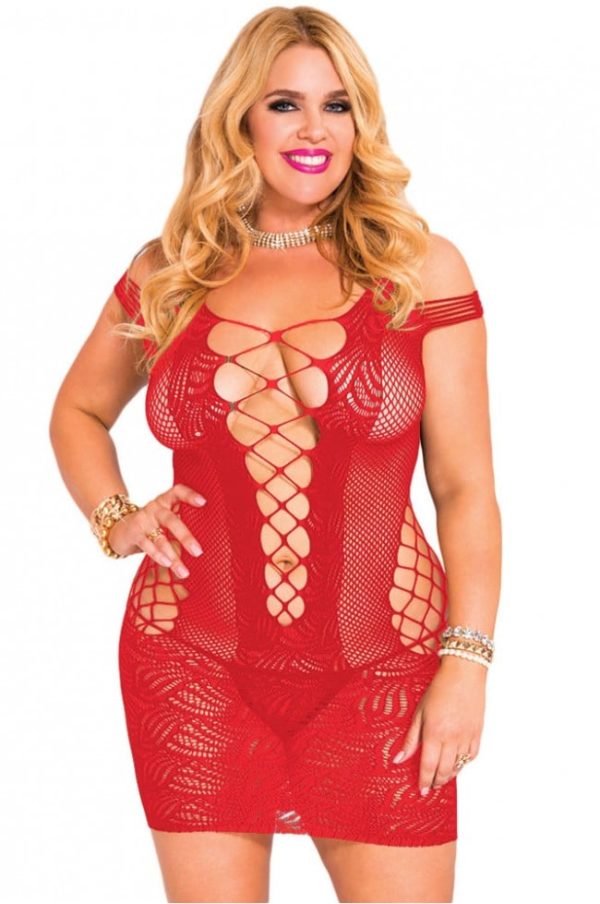 Sexy Hot Red - Miniklänning fram på modell