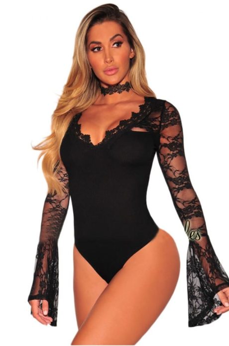 black-lace-bell-sleeves-bodysuit-lc32156-2-23689