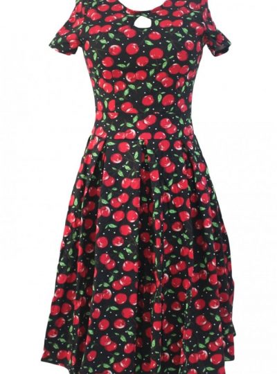Vintage klänning med cherry tryck