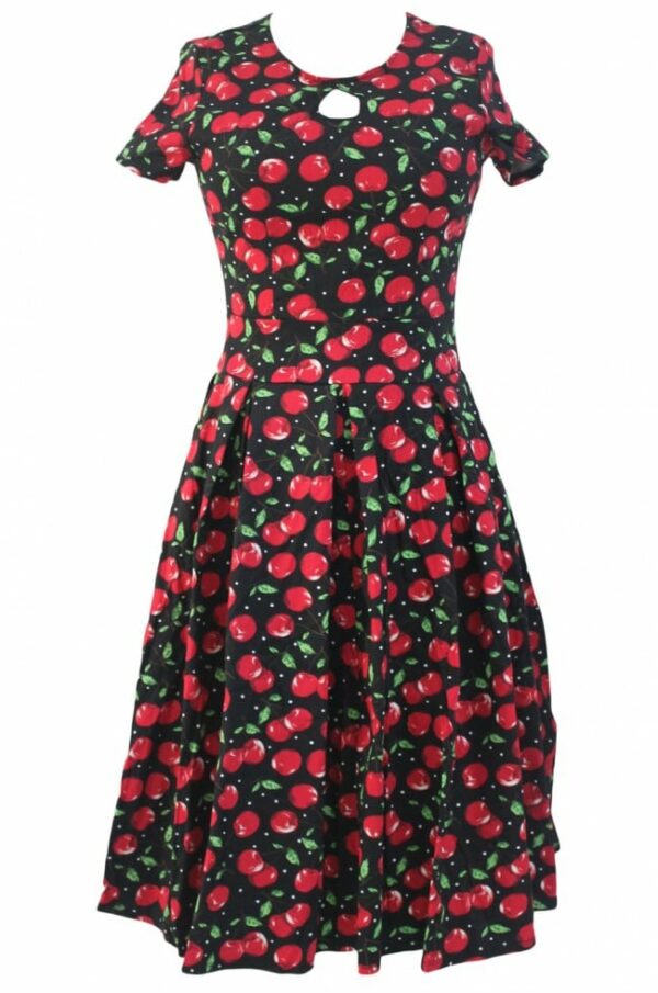 Vintage klänning med cherry tryck