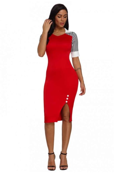 houndstooth-patchwork-red-office-sheath-dress-lc610097-3-27147 (1)