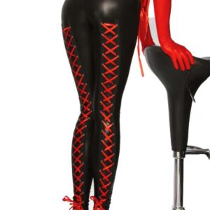 Svarta leggings med röd snörning