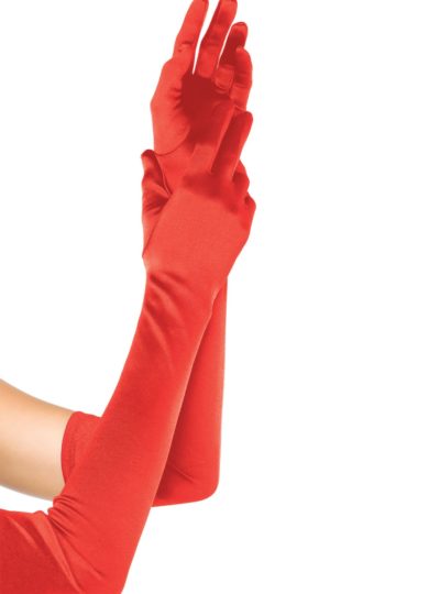 Röda extra långa handskar