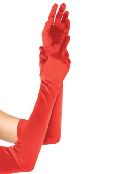 Röda extra långa handskar