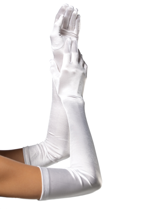 Vita handskar längre modell